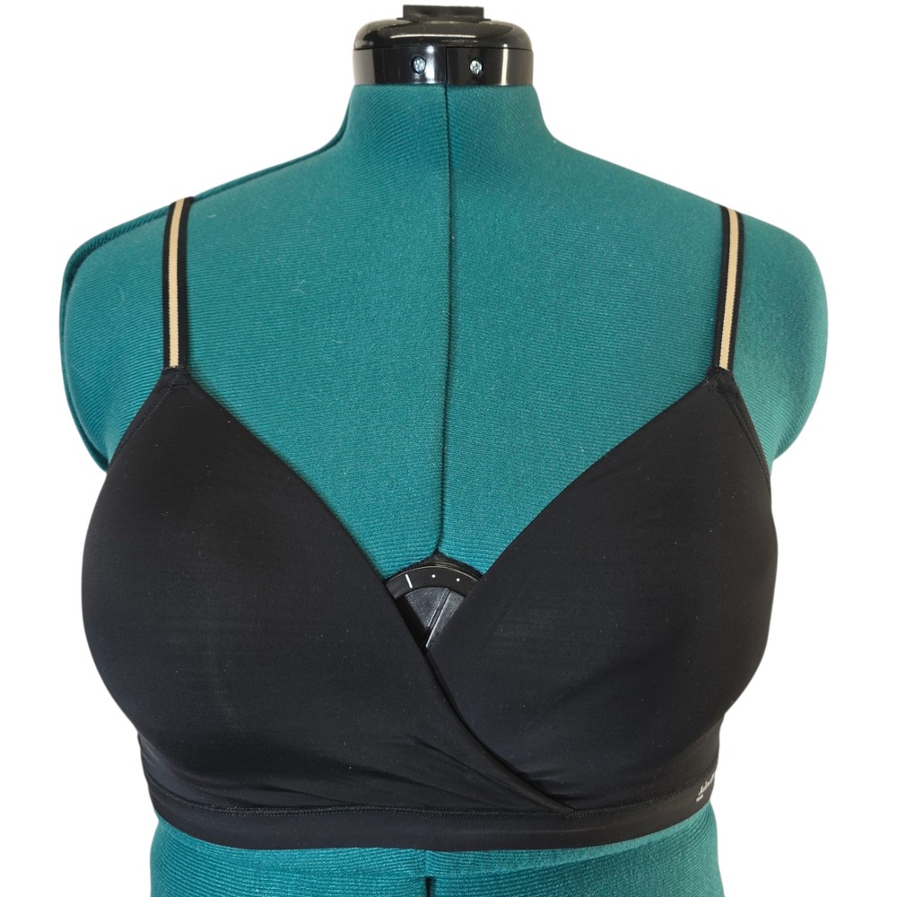 Kindly Yours Women's Black Wireless Adjustable‎ Strap Bra Comfort Lingerie